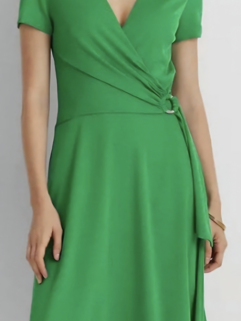 Lauren Ralph Lauren Emerald Green Wrap Midi Dress